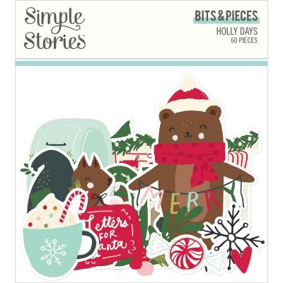 Simple Stories Holly Days Die Cuts - Bits & Pieces